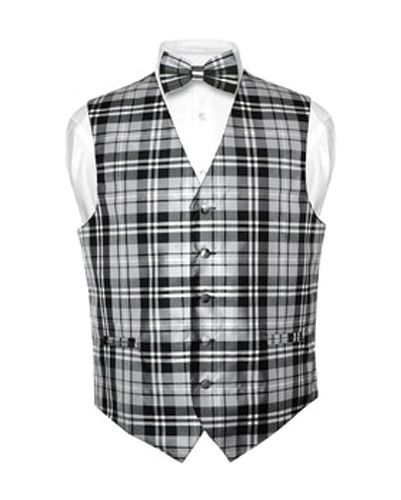 Black And White Checked Waistcoat Wholesale