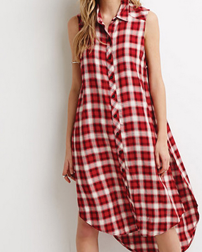 Breezy Flannel High-Low Dress Wholesale