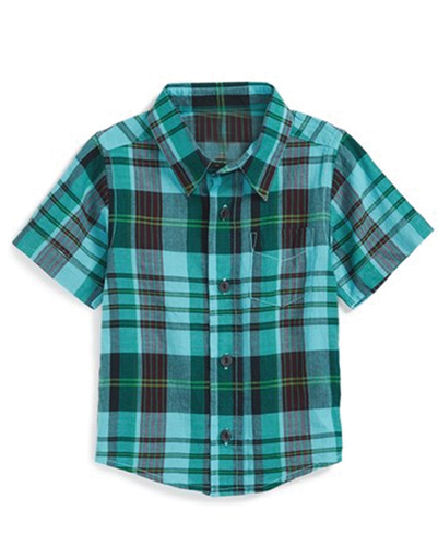 Jade Green Madras Checks Baby Shirt Wholesale Manufacturer In Europe